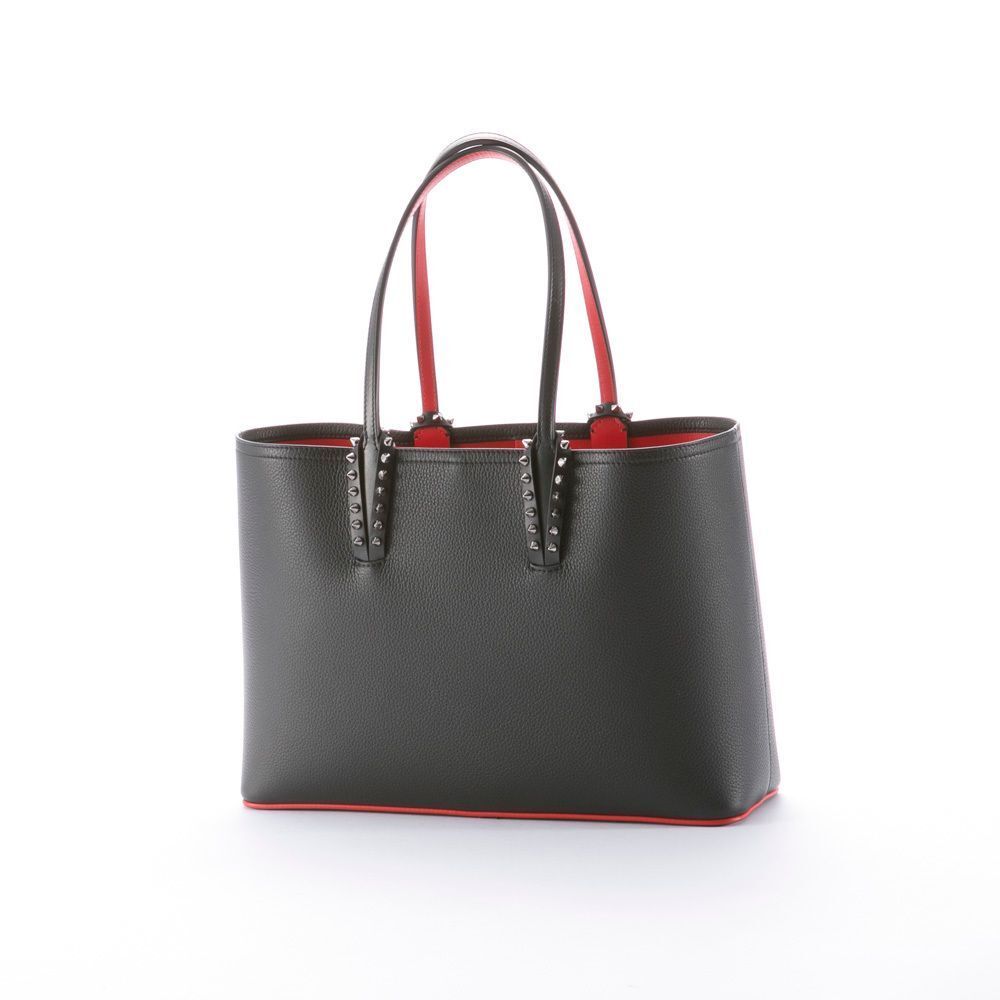 Christian Louboutin Cabata Small Hand Tote Bag Leather Black Red
